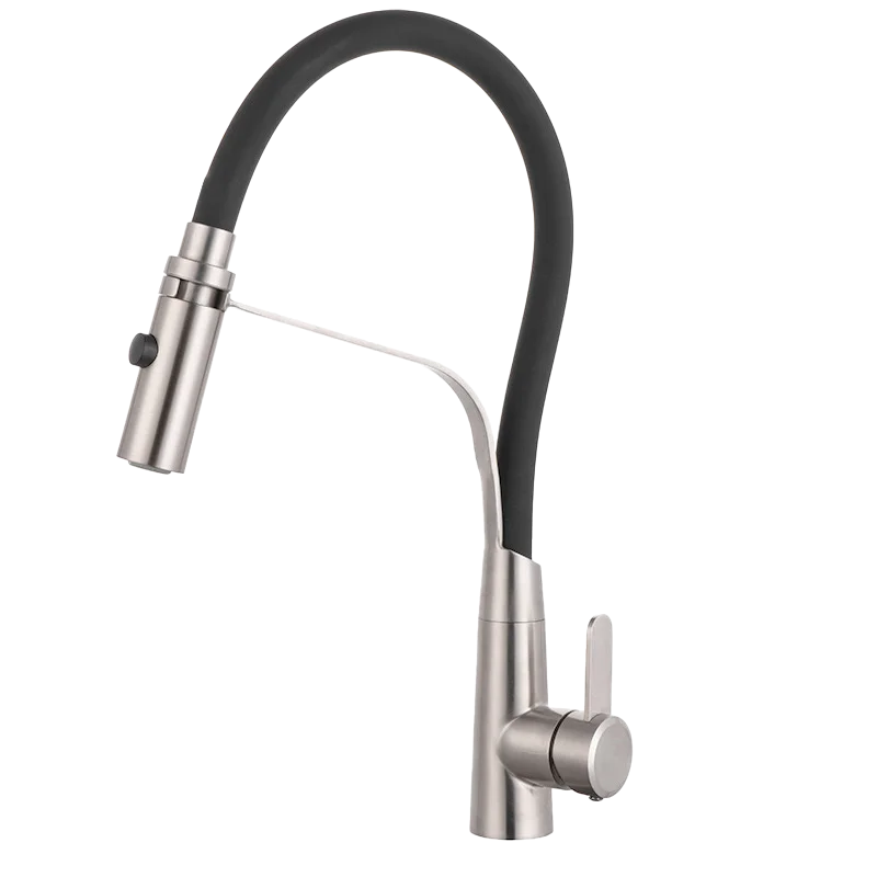 Flexible silicone hose kitchen faucet