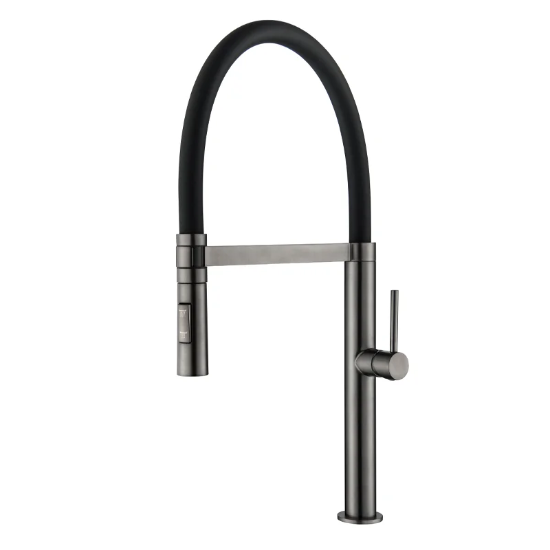 Flexible silicone hose kitchen faucet